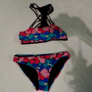 floral aerie racerback bikini set